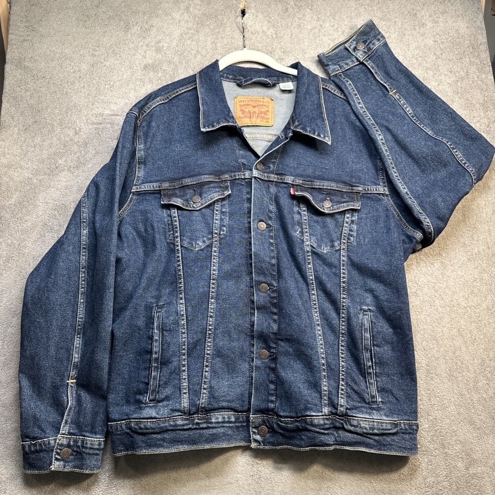 Levi's Men's‎ Trucker Jacket XXL Denim Blue Classic Jean Coat Levi Strauss - Picture 2 of 14